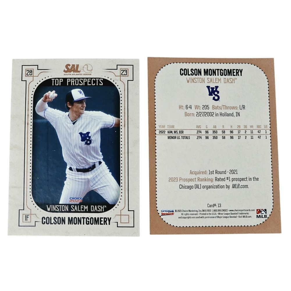 98x Colson Montgomery 2023 Choice SAL Top Prospects #13 White Sox Card Lot